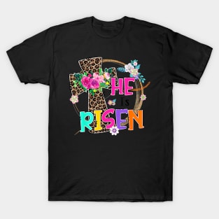 Easter For Christian Teen Girls Mom He Is Risen Leopard T-Shirt